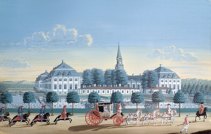 En gouache af Hirschholm Slot